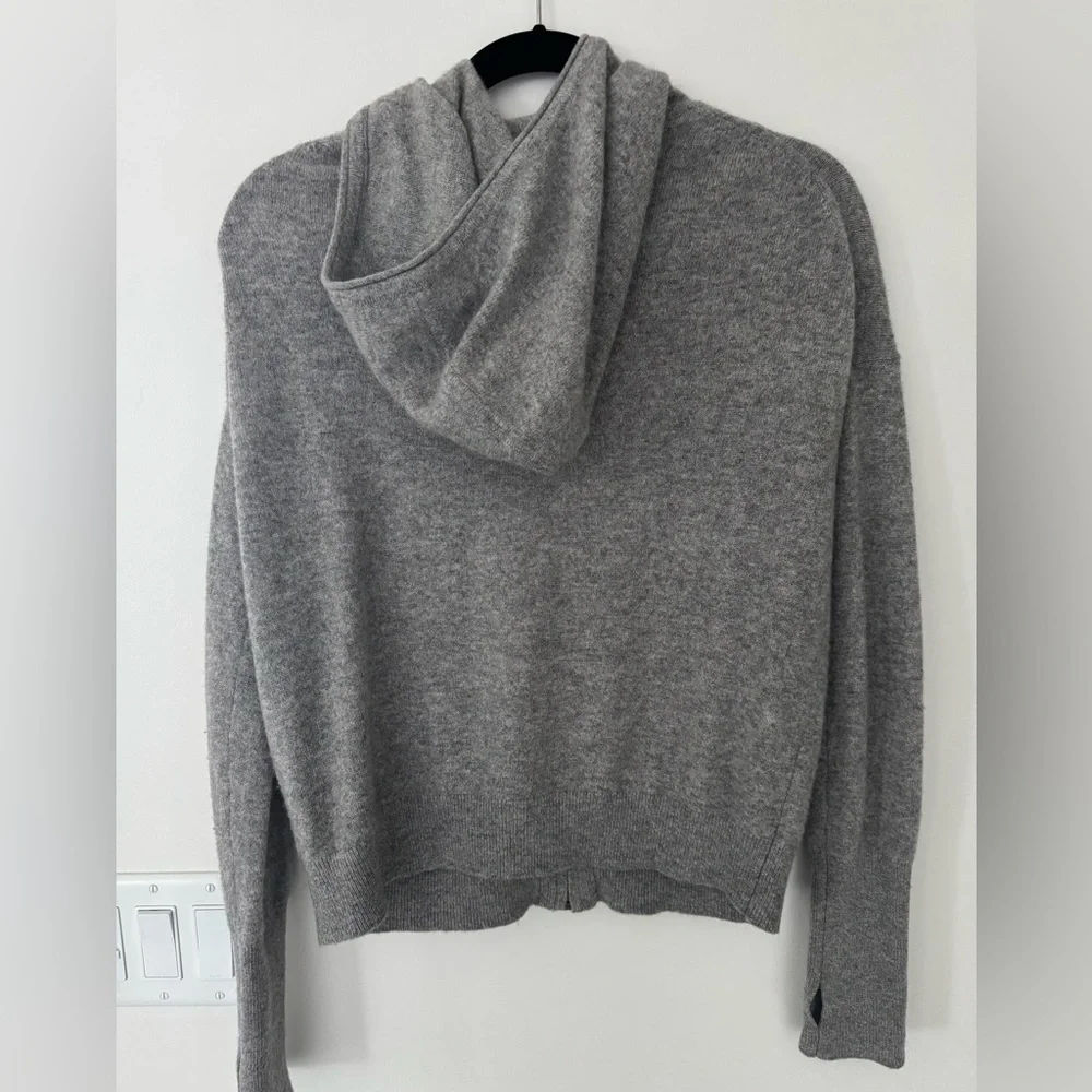 White + Warren Heather Gray Zip Up Hoodie SM - Picture 7 of 9